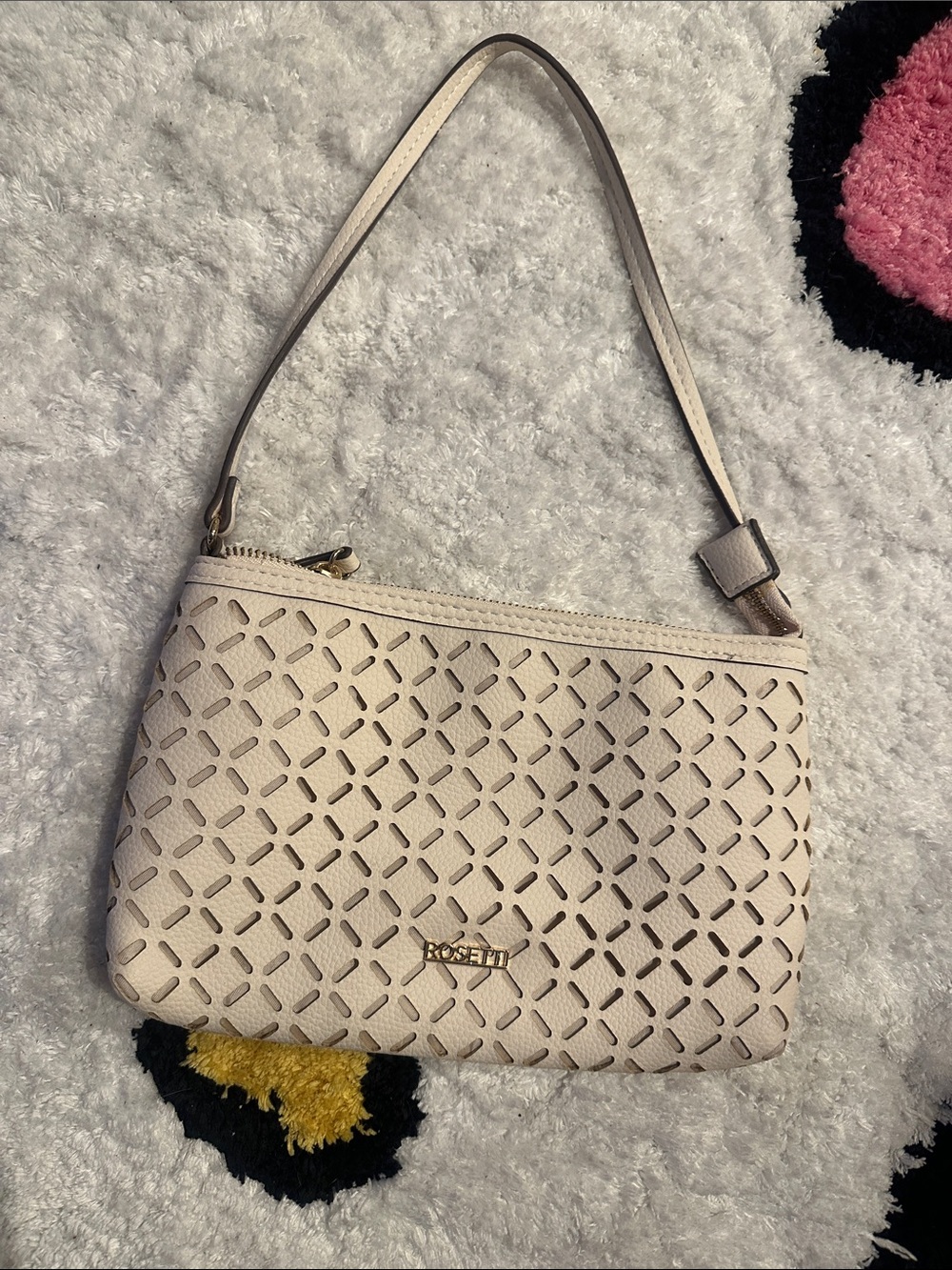 Rosetti Beige Perforated Shoulder Bag